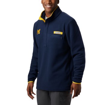 Columbia Collegiate PFG Harborside Fleece - Michigan, Chamarras Azul Marino Para Hombre | 406975-CIK